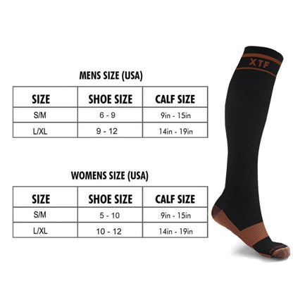 6-Pairs: Unisex Copper-Infused Knee High Compression Socks DailySale
