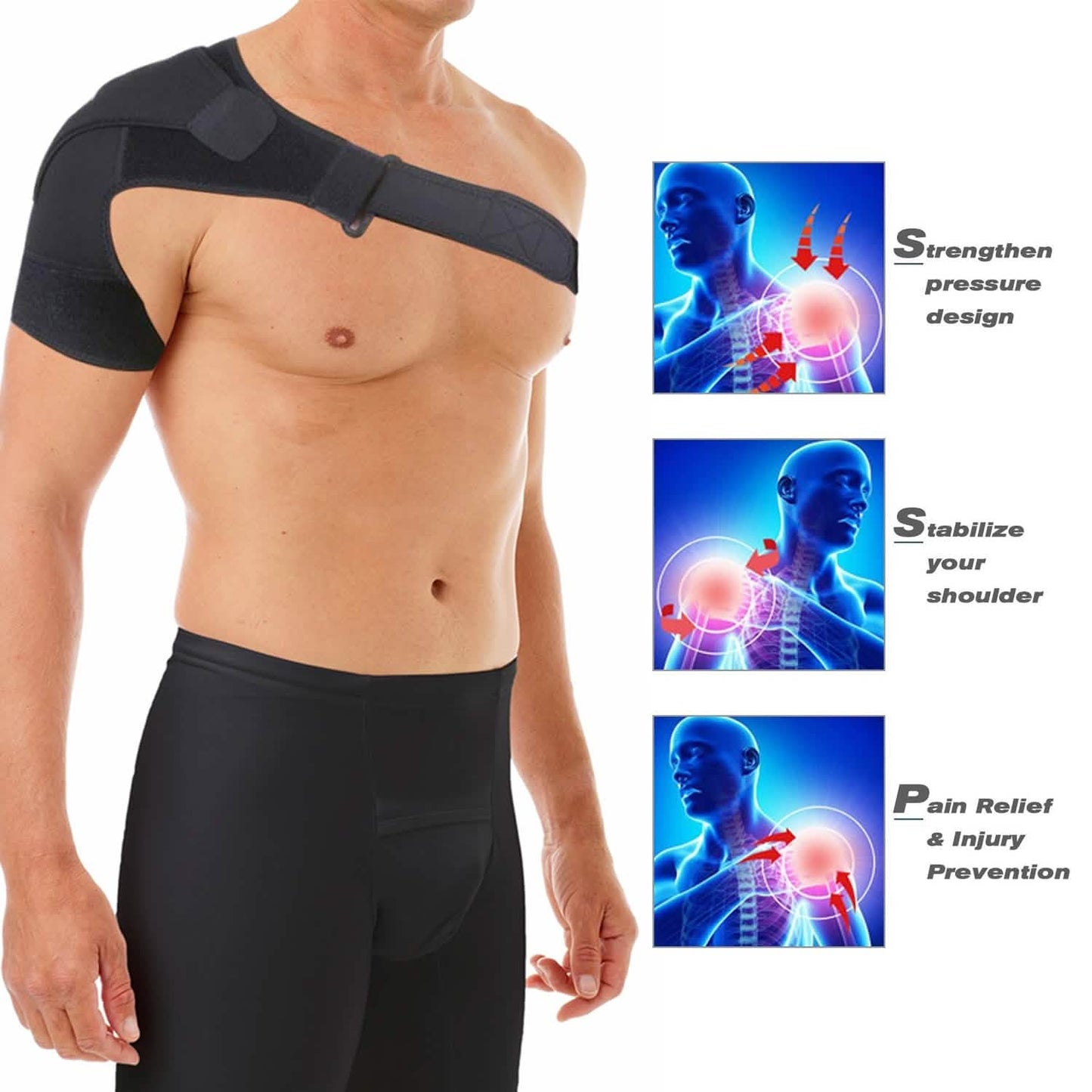 Unisex Adjustable Pain Relief Magnetic Shoulder Brace Support Brace DailySale