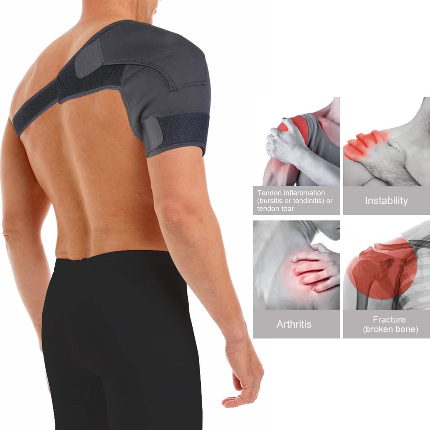 Unisex Adjustable Pain Relief Magnetic Shoulder Brace Support Brace DailySale