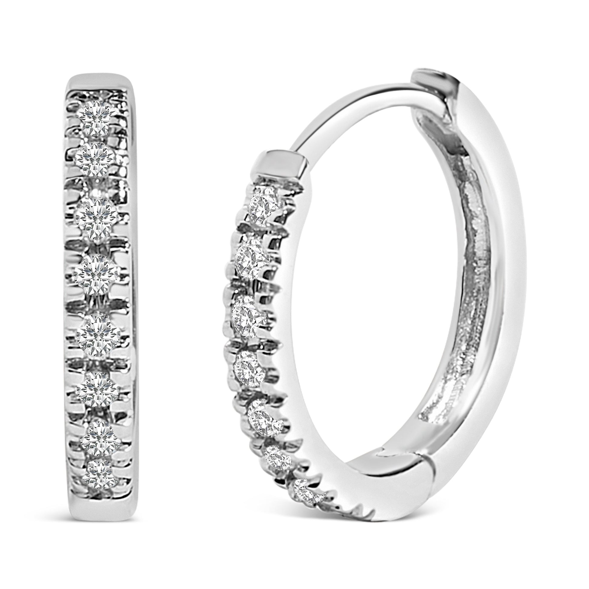 14K Rose Gold 1/5 CTW Diamond Huggie Hoop Earrings Bids.com