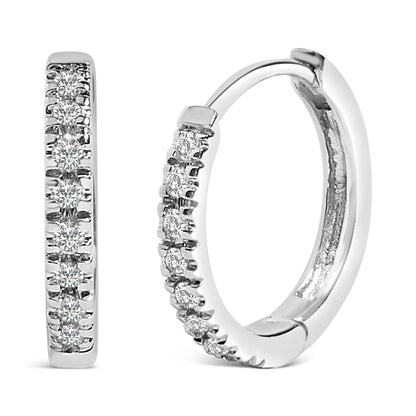 14K Rose Gold 1/5 CTW Diamond Huggie Hoop Earrings Bids.com