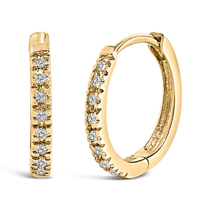 14K Rose Gold 1/5 CTW Diamond Huggie Hoop Earrings Bids.com