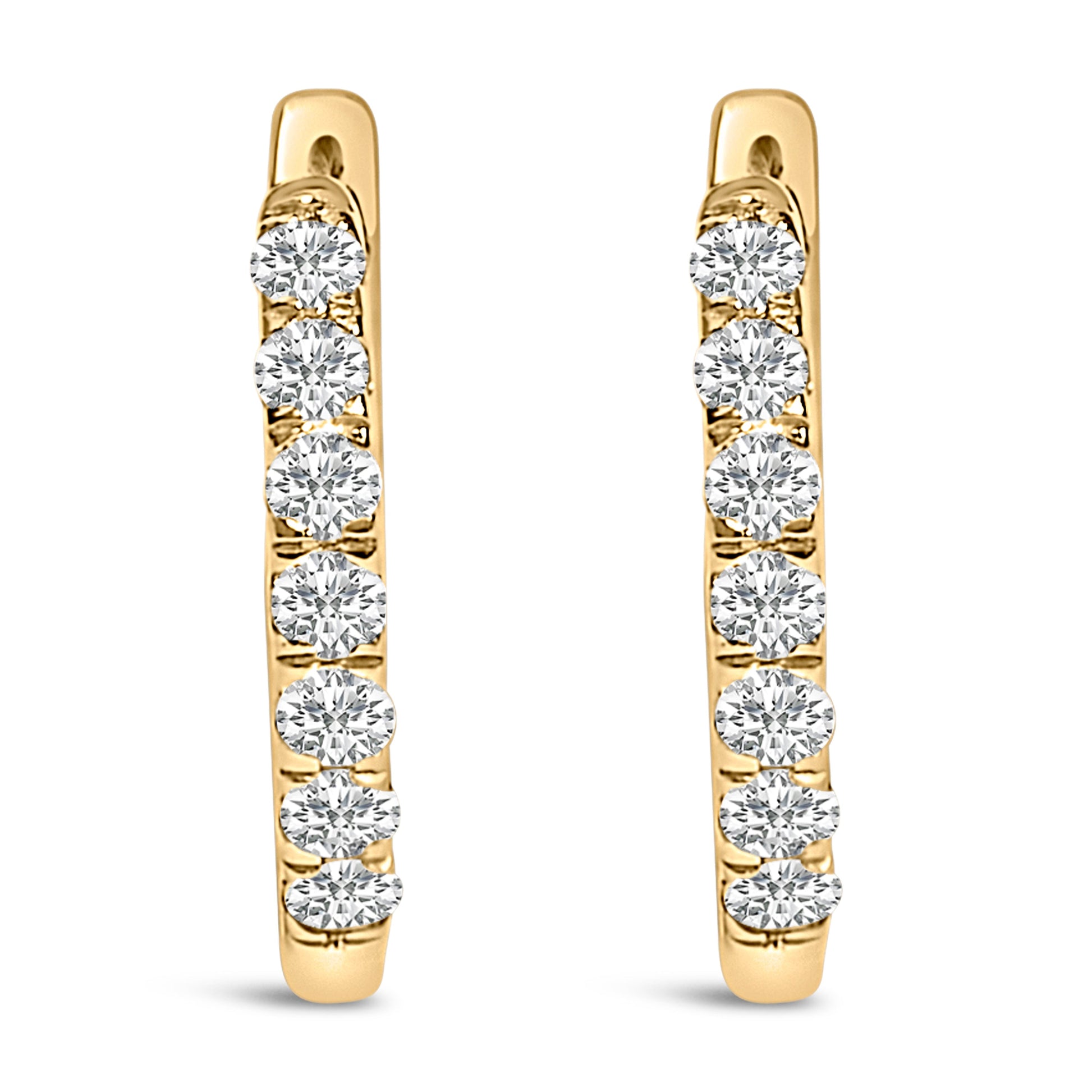 10K Rose Gold 1/4 Cttw Diamond Double Sided Huggie Hoop Earrings Bids.com