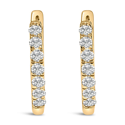 10K Rose Gold 1/4 Cttw Diamond Double Sided Huggie Hoop Earrings Bids.com