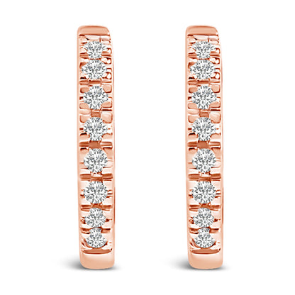 14K Rose Gold 1/5 CTW Diamond Huggie Hoop Earrings Bids.com