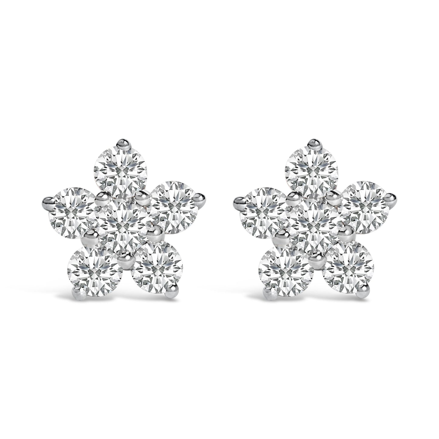10K White Gold 1/2 Cttw Lab Grown Diamond Star Stud Earrings Bids.com