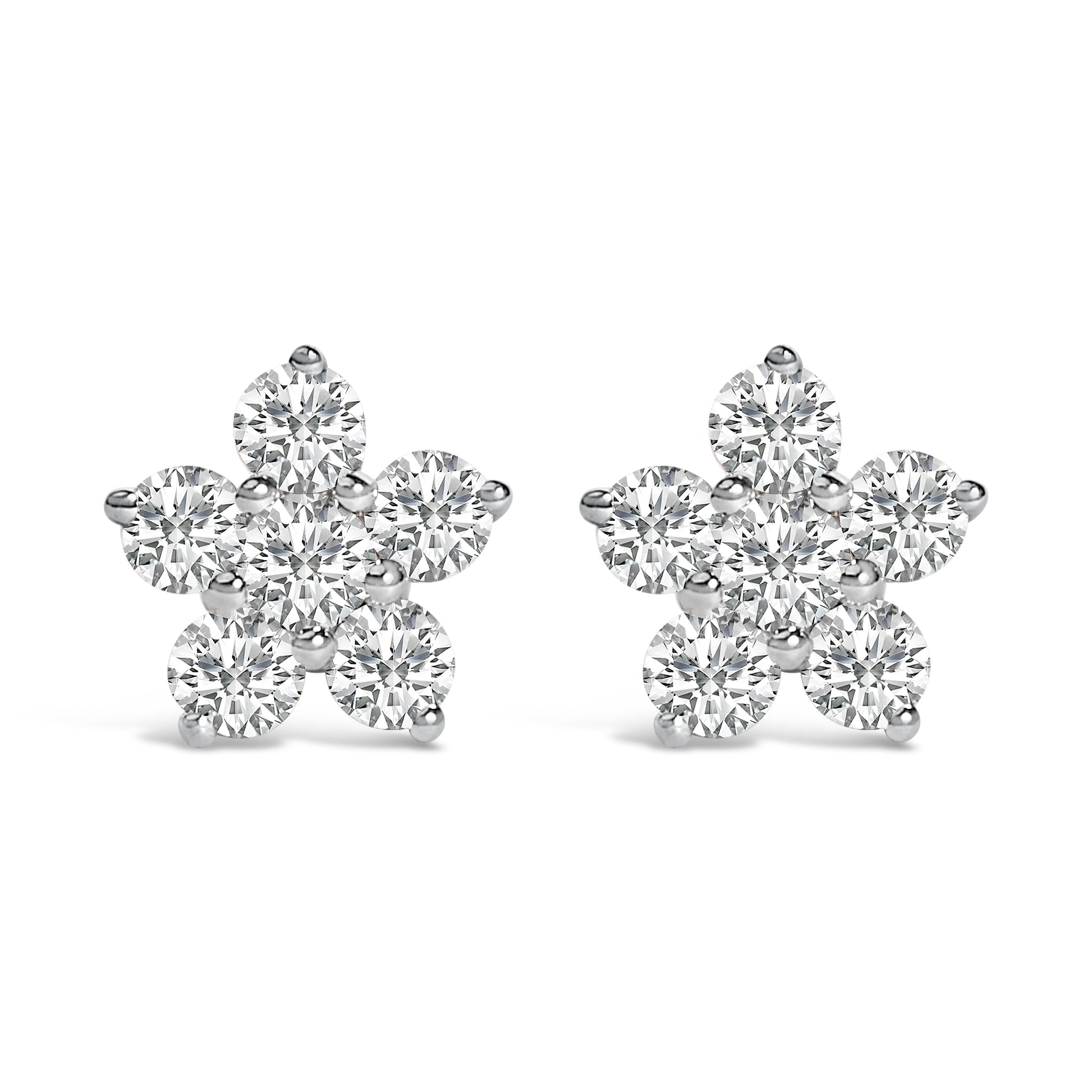 10K White Gold 1/2 Cttw Lab Grown Diamond Star Stud Earrings Bids.com