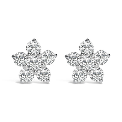 10K White Gold 1/2 Cttw Lab Grown Diamond Star Stud Earrings Bids.com