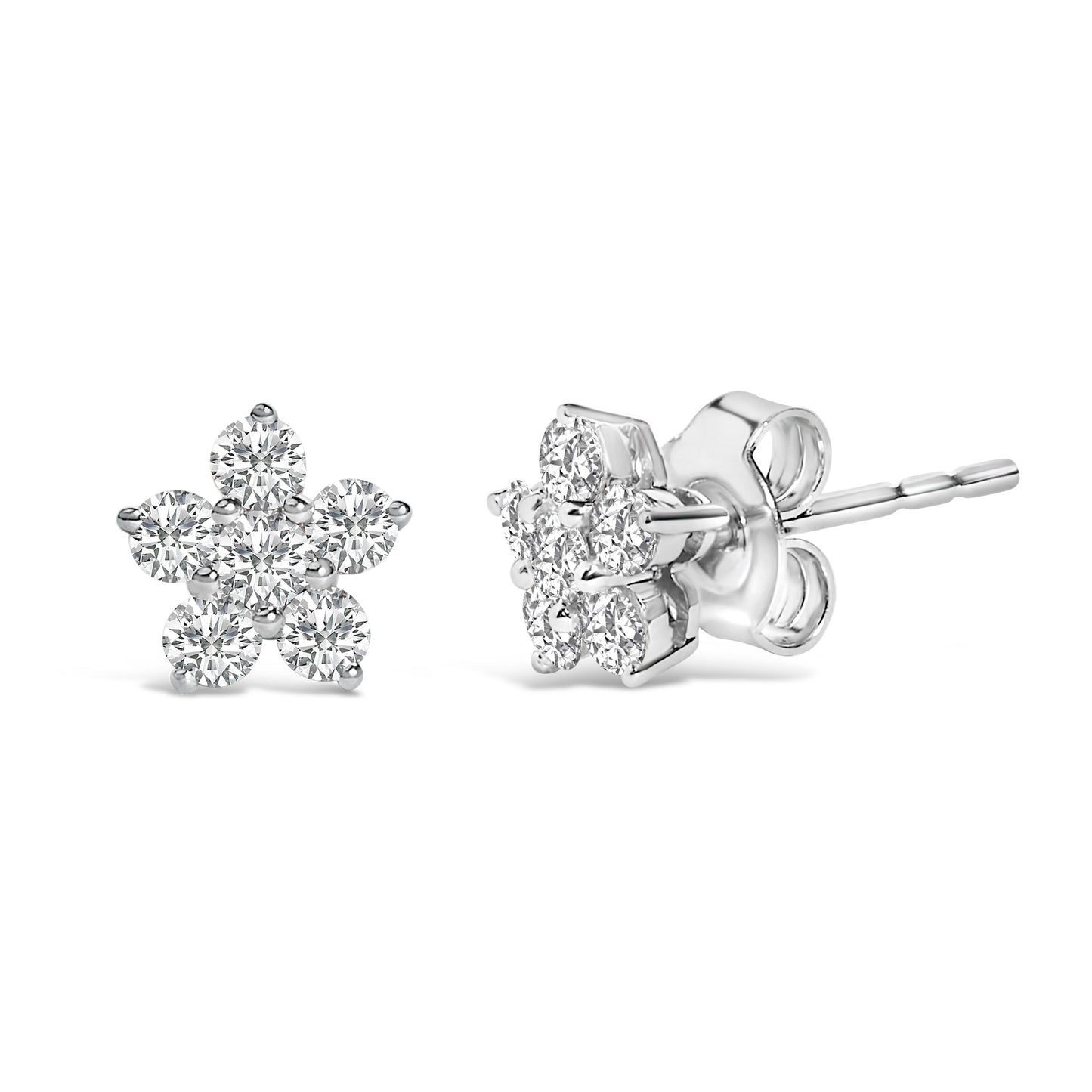 10K White Gold 1/2 Cttw Lab Grown Diamond Star Stud Earrings Bids.com