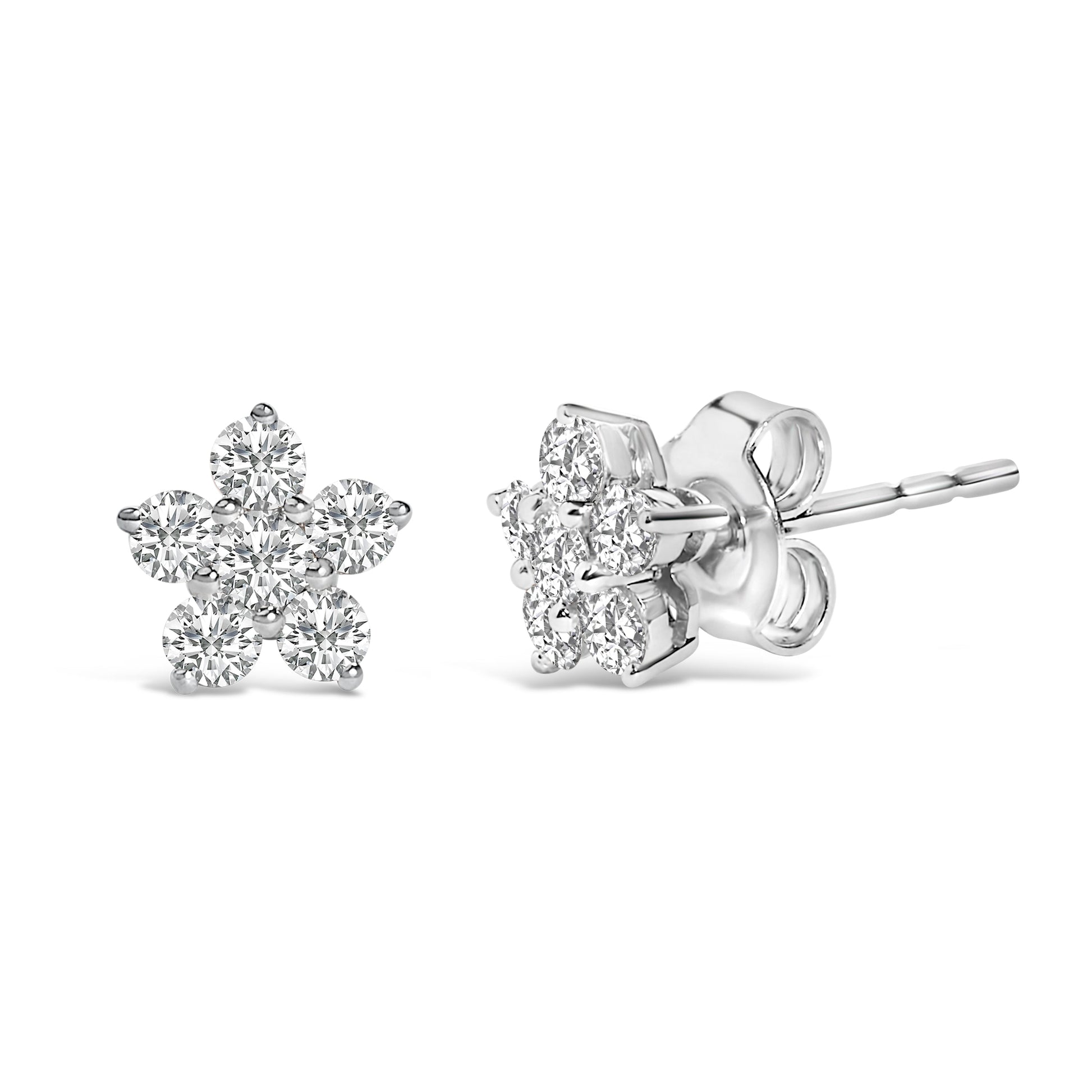 10K White Gold 1/2 Cttw Lab Grown Diamond Star Stud Earrings Bids.com