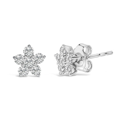 10K White Gold 1/2 Cttw Lab Grown Diamond Star Stud Earrings Bids.com