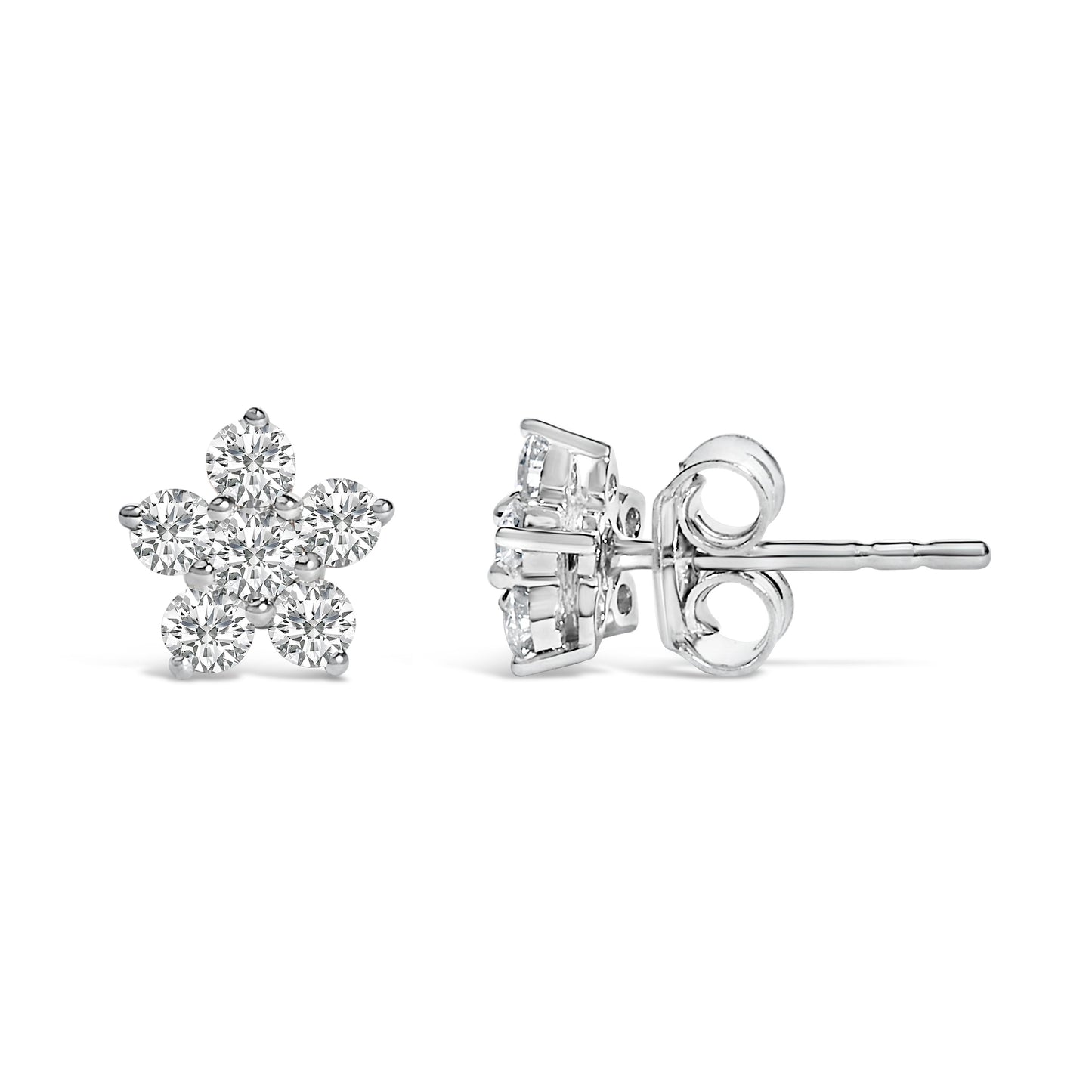 10K White Gold 1/2 Cttw Lab Grown Diamond Star Stud Earrings Bids.com