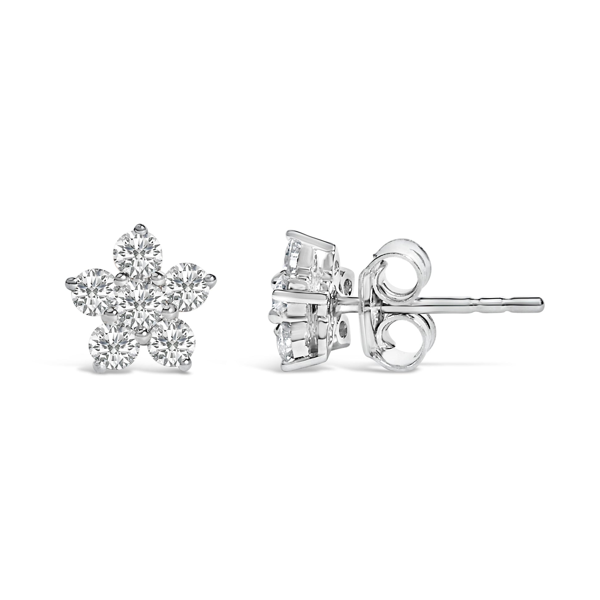 10K White Gold 1/2 Cttw Lab Grown Diamond Star Stud Earrings Bids.com