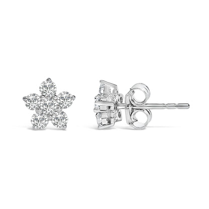 10K White Gold 1/2 Cttw Lab Grown Diamond Star Stud Earrings Bids.com