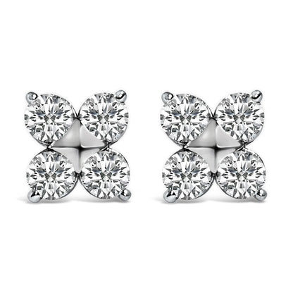 10K White Gold 1/2 Cttw Lab Grown Diamond Snowflake Stud Earrings Bids.com