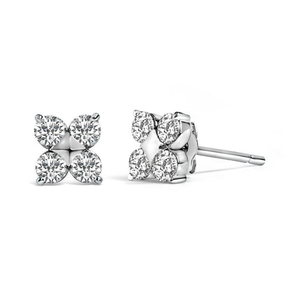 10K White Gold 1/2 Cttw Lab Grown Diamond Snowflake Stud Earrings Bids.com