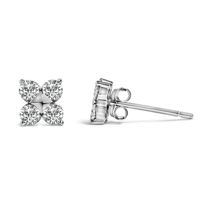 10K White Gold 1/2 Cttw Lab Grown Diamond Snowflake Stud Earrings Bids.com