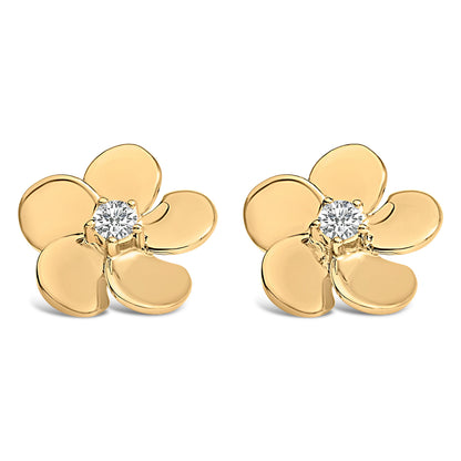 10K White Gold 1/3 Cttw Lab Grown Diamond Flower Petal Stud Earrings Bids.com