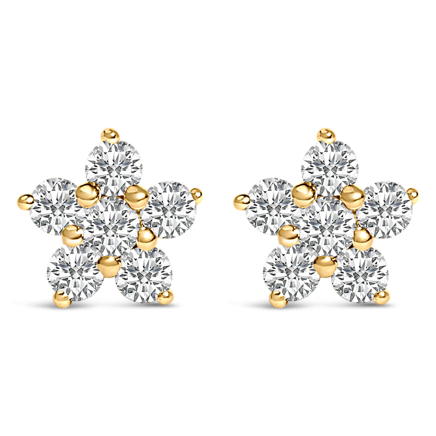 10K White Gold 1/2 Cttw Lab Grown Diamond Star Stud Earrings Bids.com
