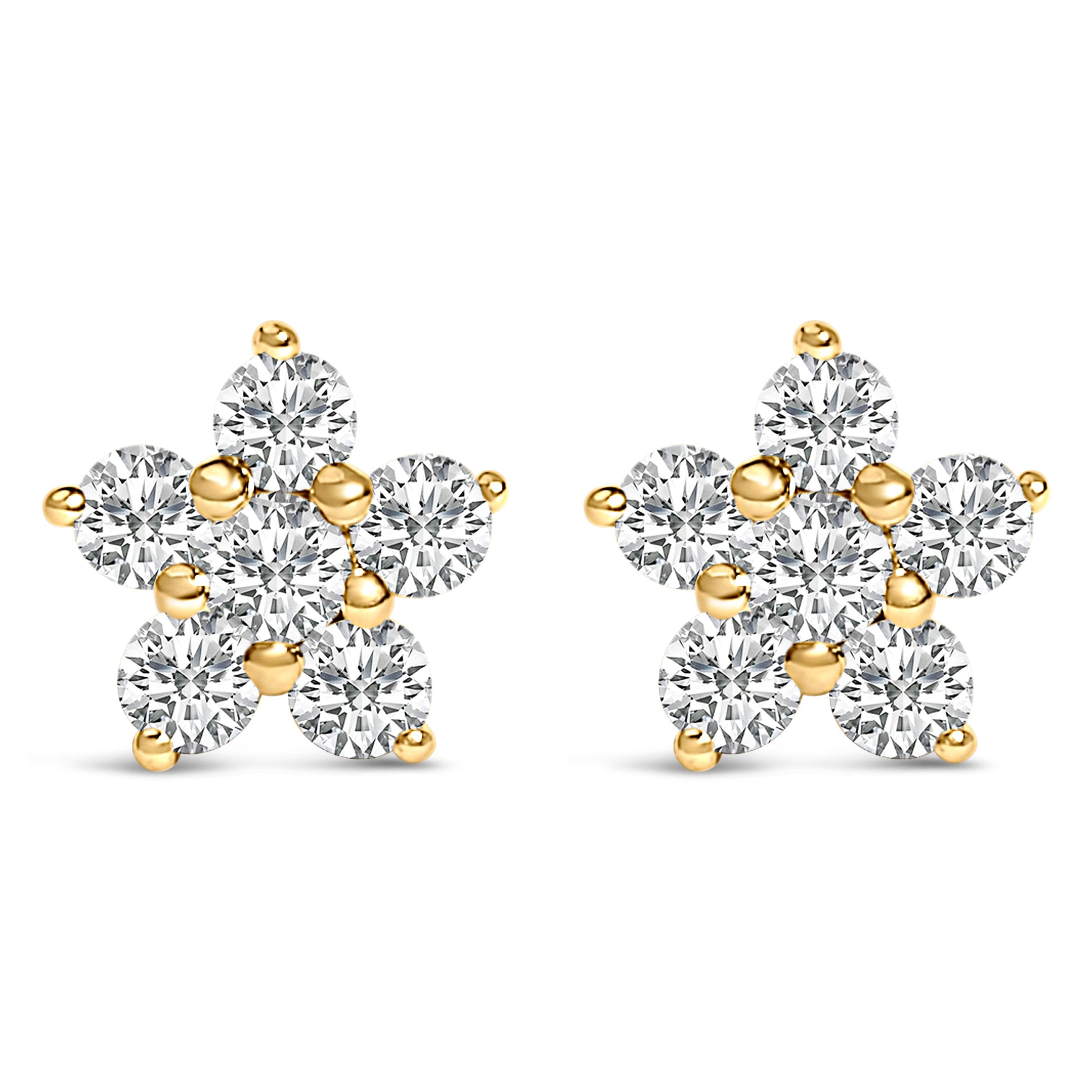 10K White Gold 1/2 Cttw Lab Grown Diamond Star Stud Earrings Bids.com