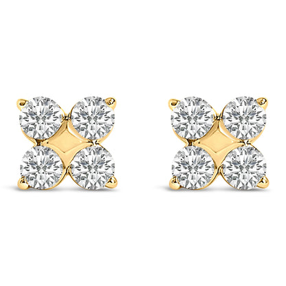 10K White Gold 1/2 Cttw Lab Grown Diamond Snowflake Stud Earrings Bids.com