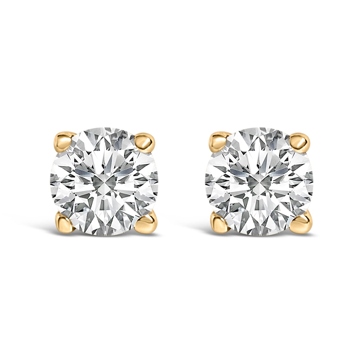 14K White Gold 1/2 Cttw Lab Grown Diamond Solitaire Stud Earrings Bids.com