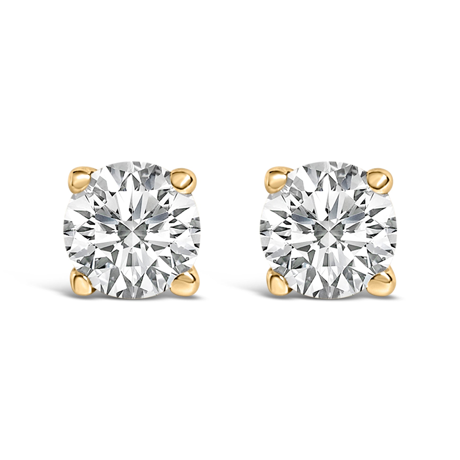 14K White Gold 1/2 Cttw Lab Grown Diamond Solitaire Stud Earrings Bids.com