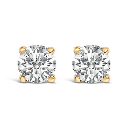 14K White Gold 1/2 Cttw Lab Grown Diamond Solitaire Stud Earrings Bids.com