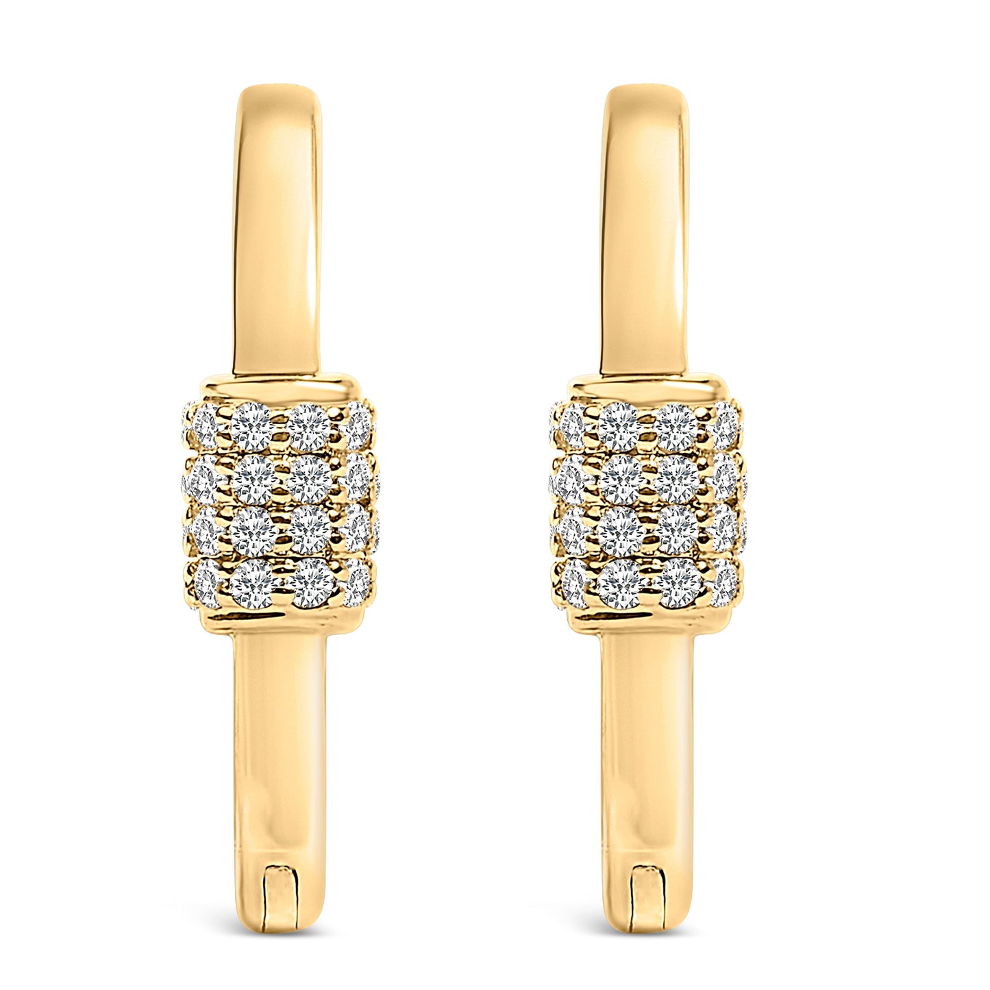 10K White Gold 3/8 Cttw Lab Grown Diamond Heart Shaped Huggie Hoop Earrings Bids.com