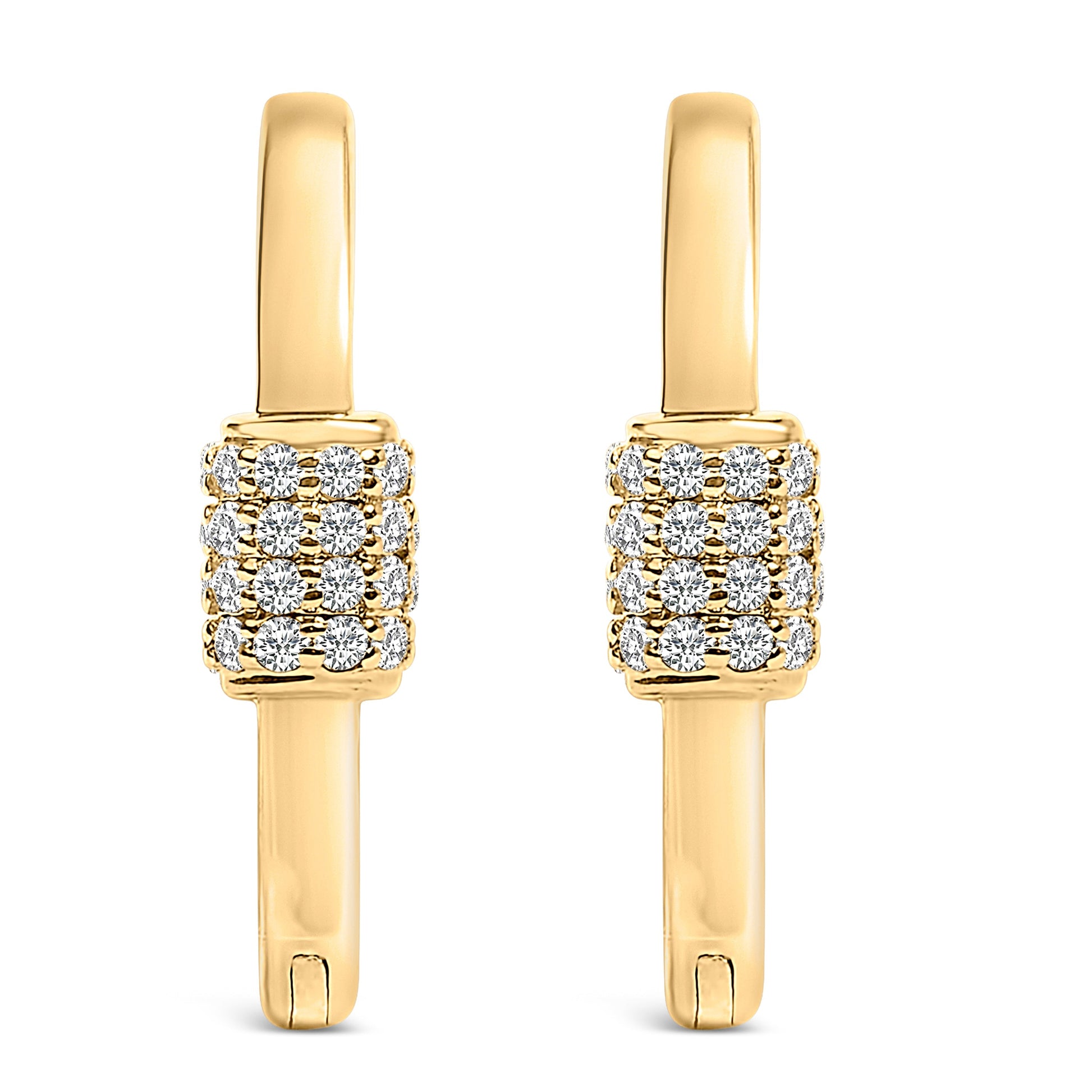 10K White Gold 3/8 Cttw Lab Grown Diamond Heart Shaped Huggie Hoop Earrings Bids.com