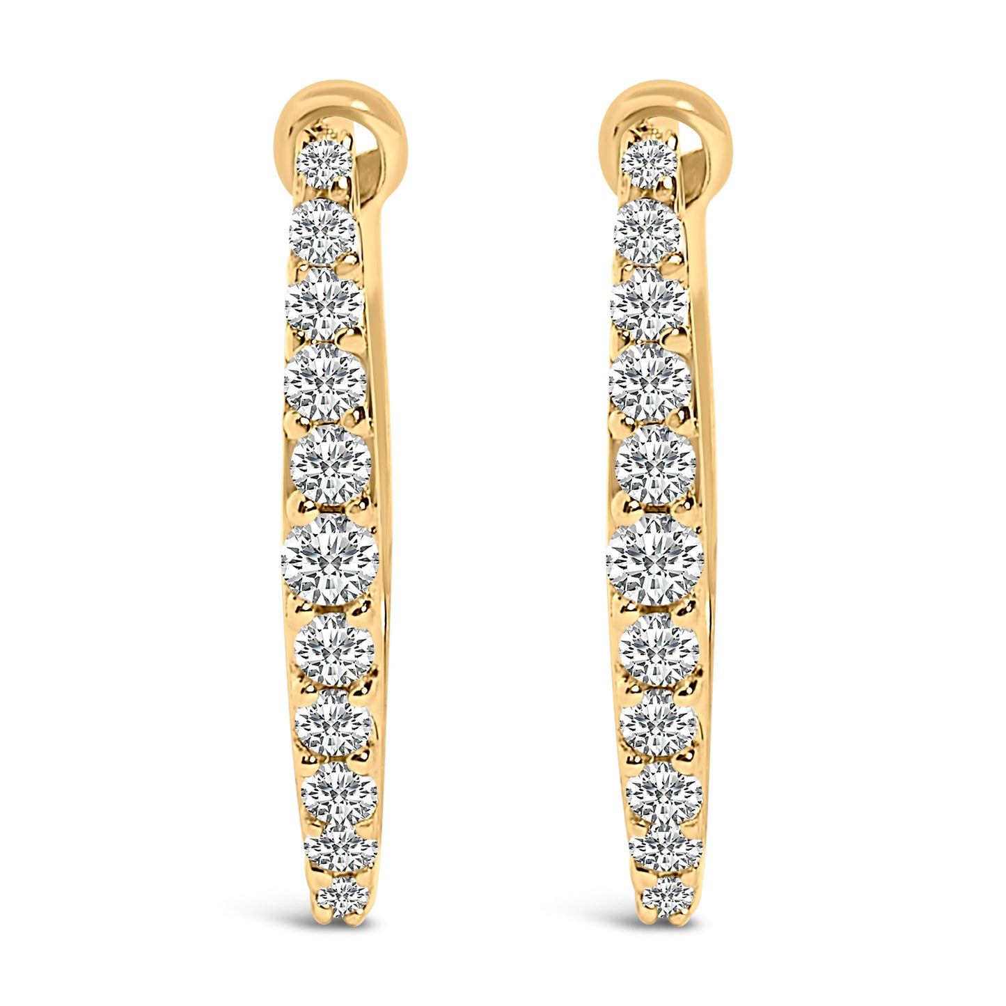 10K White Gold 1/4 Cttw Lab Grown Diamond Heart Shaped Huggy Hoop Earrings Bids.com