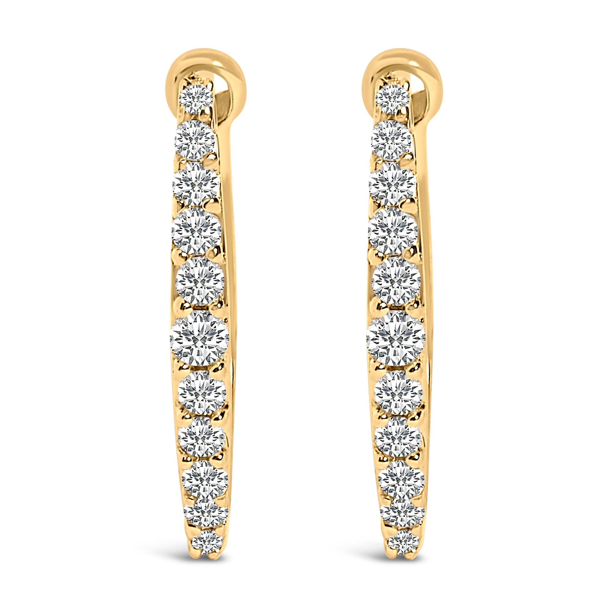 10K White Gold 1/4 Cttw Lab Grown Diamond Heart Shaped Huggy Hoop Earrings Bids.com