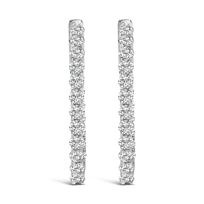 14K White Gold 1.0 Cttw Oval Lab Grown Diamond Hoop Earrings Bids.com