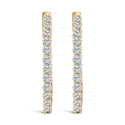 14K White Gold 1.0 Cttw Oval Lab Grown Diamond Hoop Earrings Bids.com