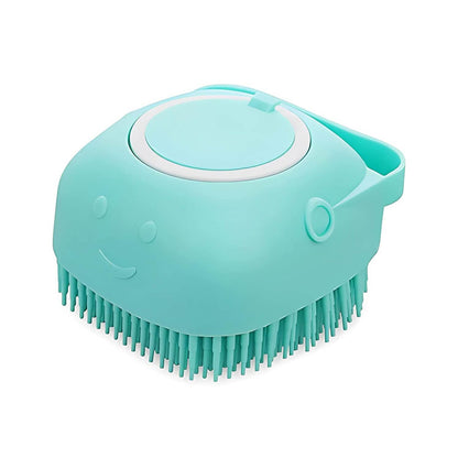 Soft Dog Cat Pet Bath Scrubber Massager Brush With Shampoo Dispenser DailySale