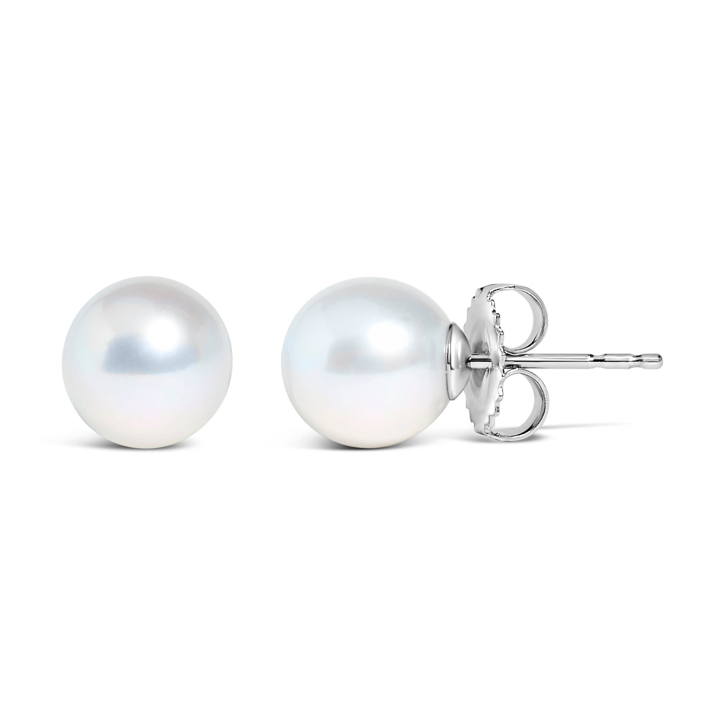 14k White Gold 5-5.5MM  Cultured Freshwater Pearl Solitaire Stud Earrings Bids.com