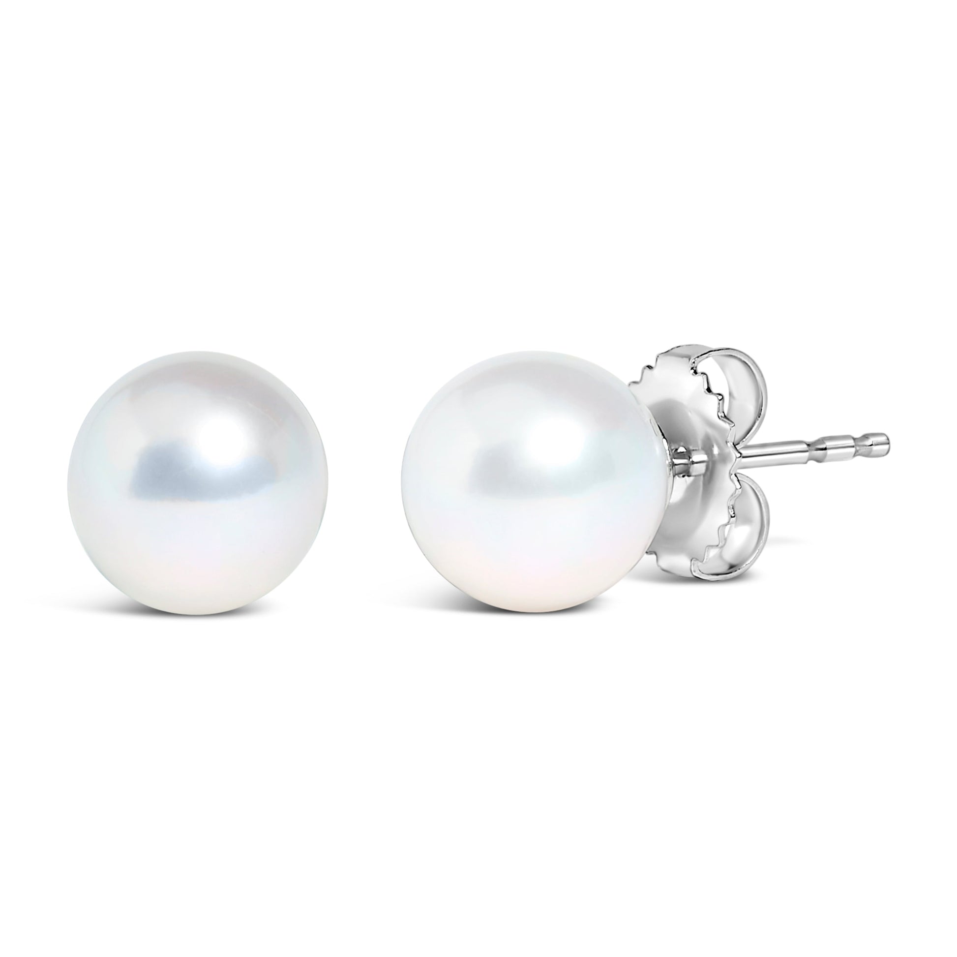 14k White Gold 5-5.5MM  Cultured Freshwater Pearl Solitaire Stud Earrings Bids.com