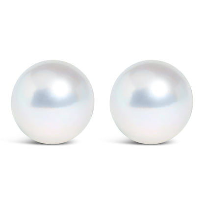14k White Gold 5-5.5MM  Cultured Freshwater Pearl Solitaire Stud Earrings Bids.com
