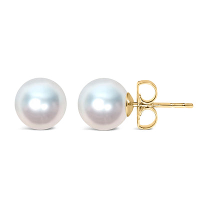 14k White Gold 5-5.5MM  Cultured Freshwater Pearl Solitaire Stud Earrings Bids.com