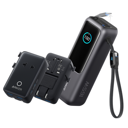 Anker Laptop Power Bank (25K, 165W, Built-In and Retractable Cables) Anker