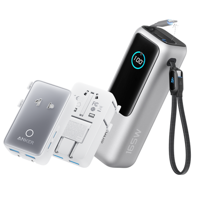 Anker Laptop Power Bank (25K, 165W, Built-In and Retractable Cables) Anker