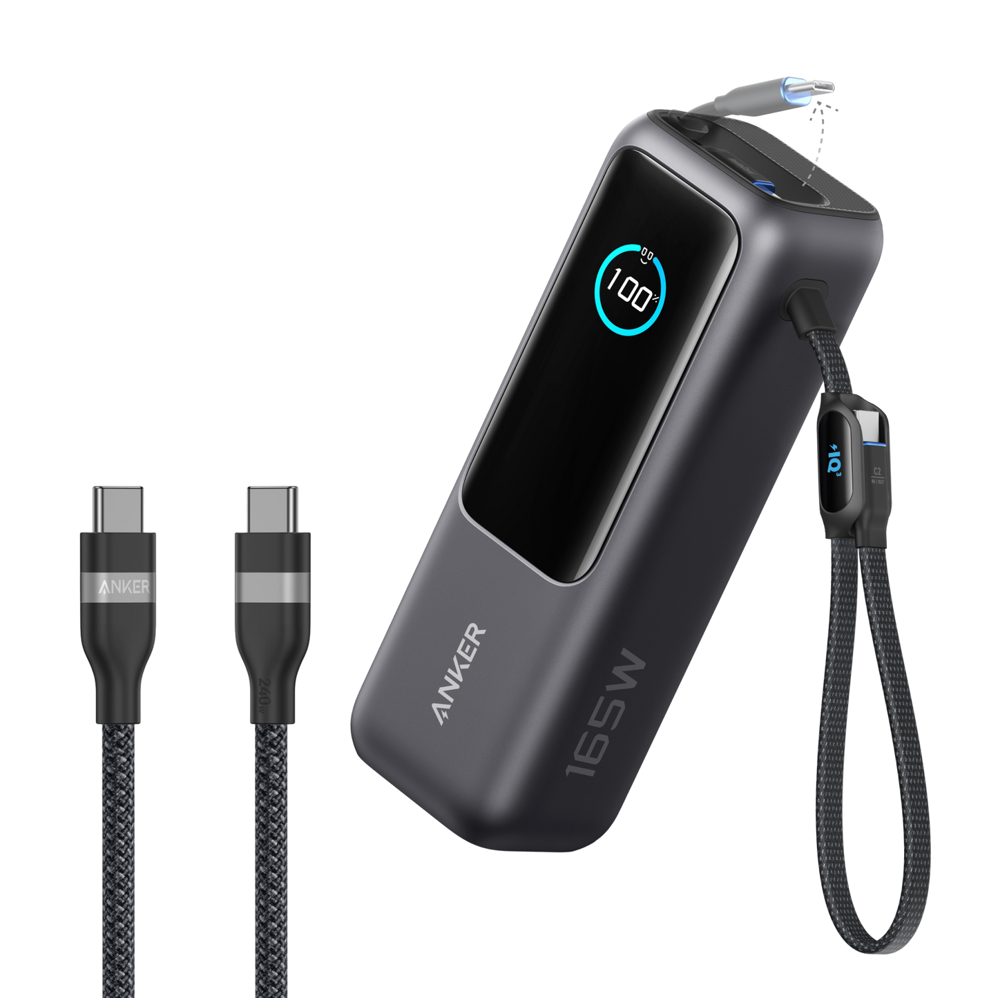 Anker Laptop Power Bank (25K, 165W, Built-In and Retractable Cables) Anker