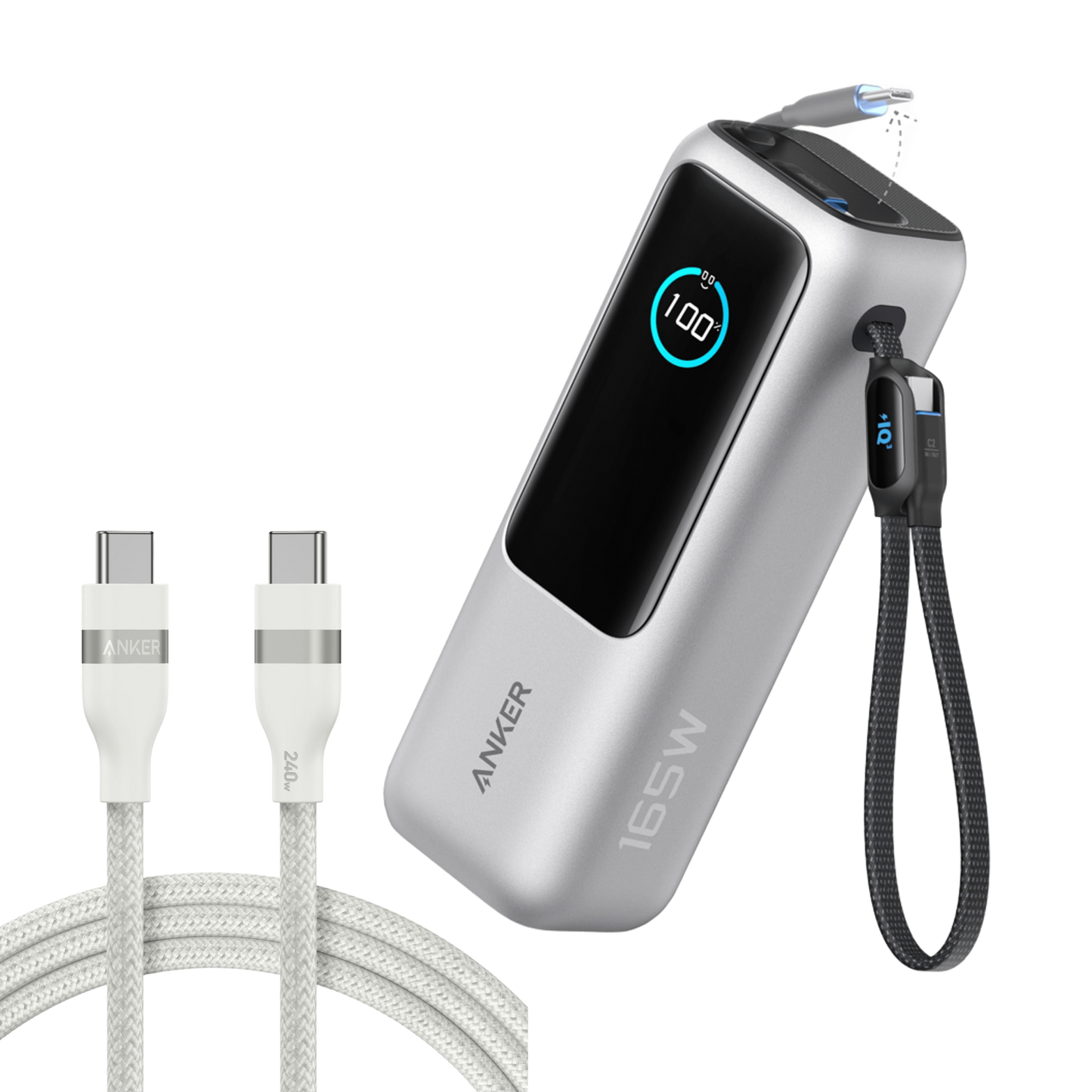 Anker Laptop Power Bank (25K, 165W, Built-In and Retractable Cables) Anker