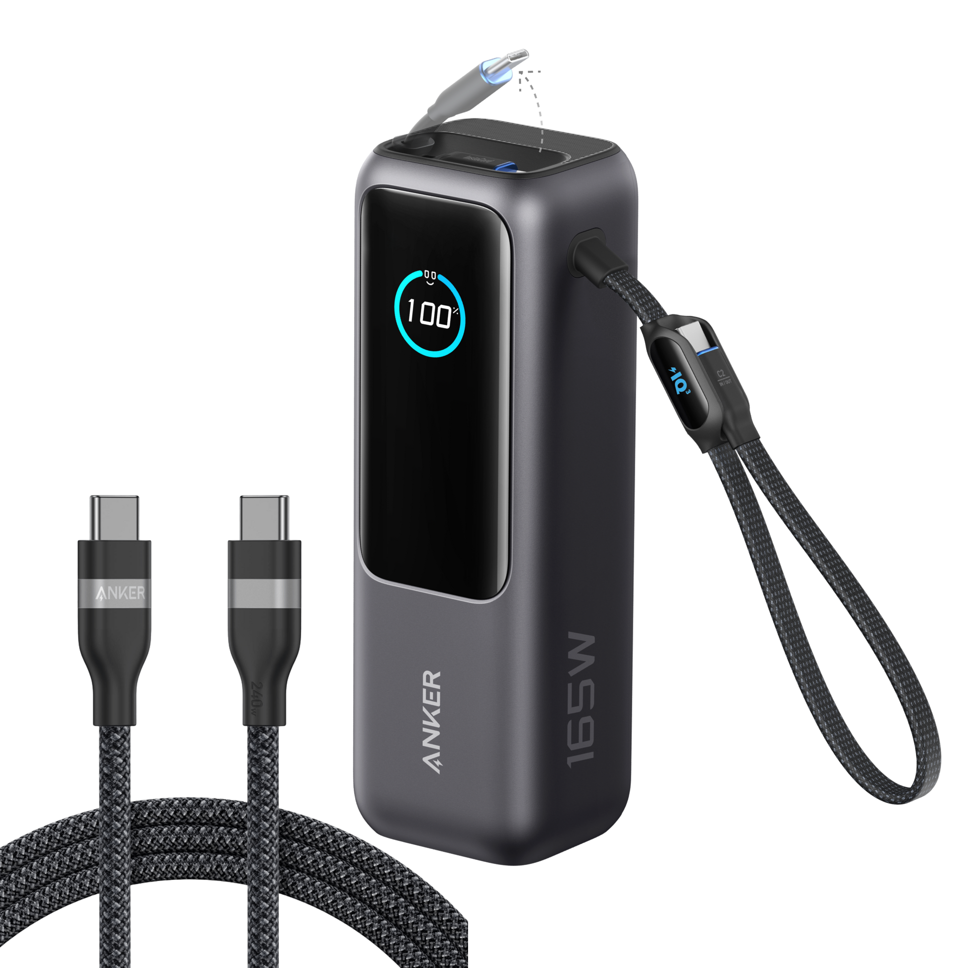 Anker Laptop Power Bank (25K, 165W, Built-In and Retractable Cables) Anker