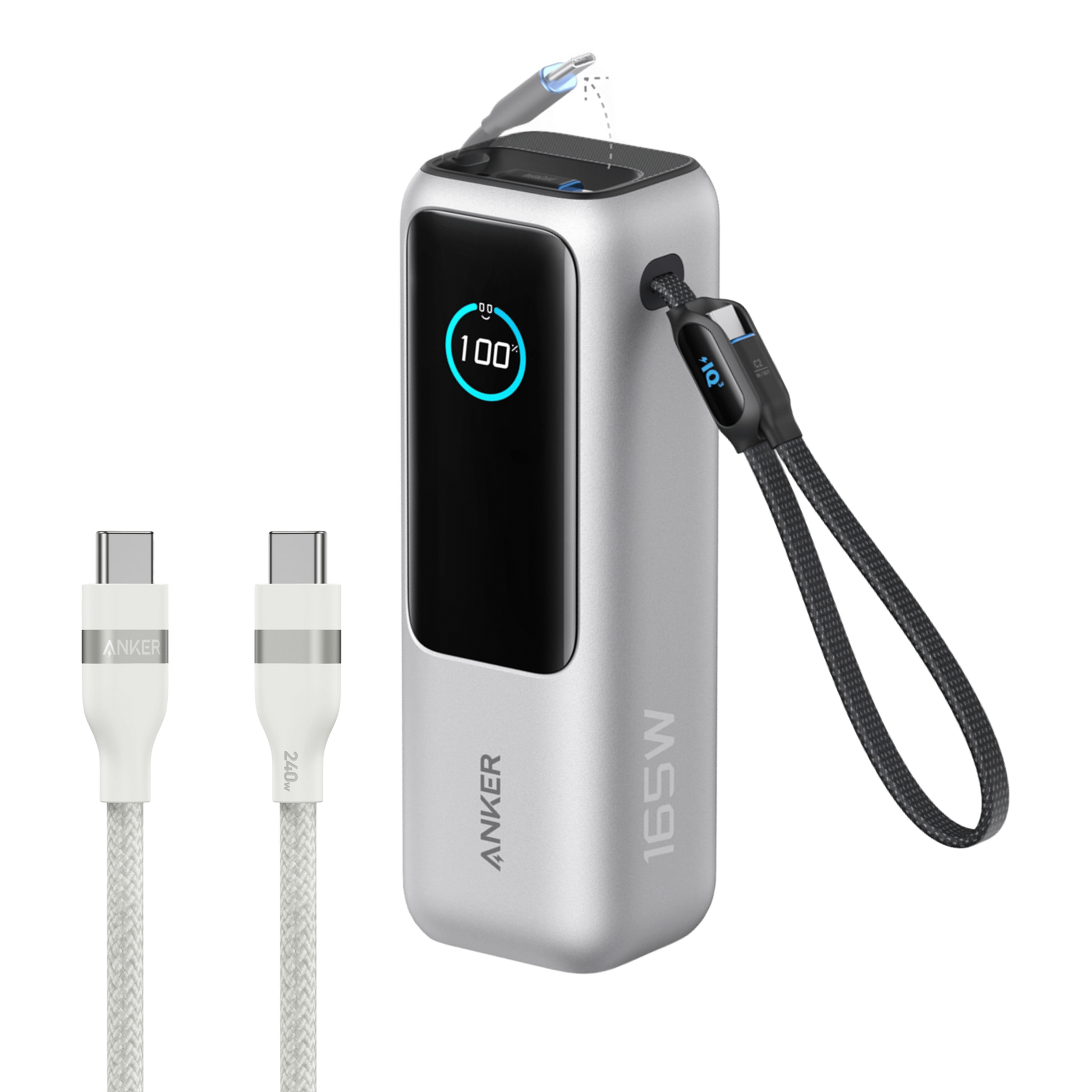 Anker Laptop Power Bank (25K, 165W, Built-In and Retractable Cables) Anker