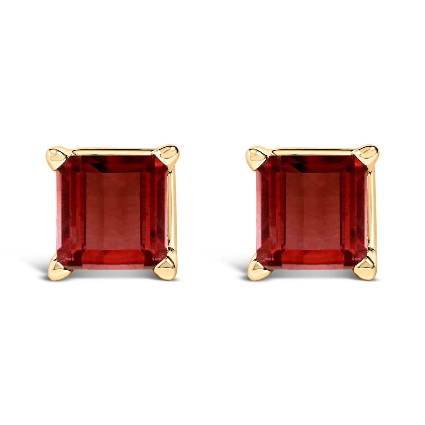 14K White Gold 5x5MM Princess Cut Purple Amethyst Solitaire Stud Earrings Bids.com