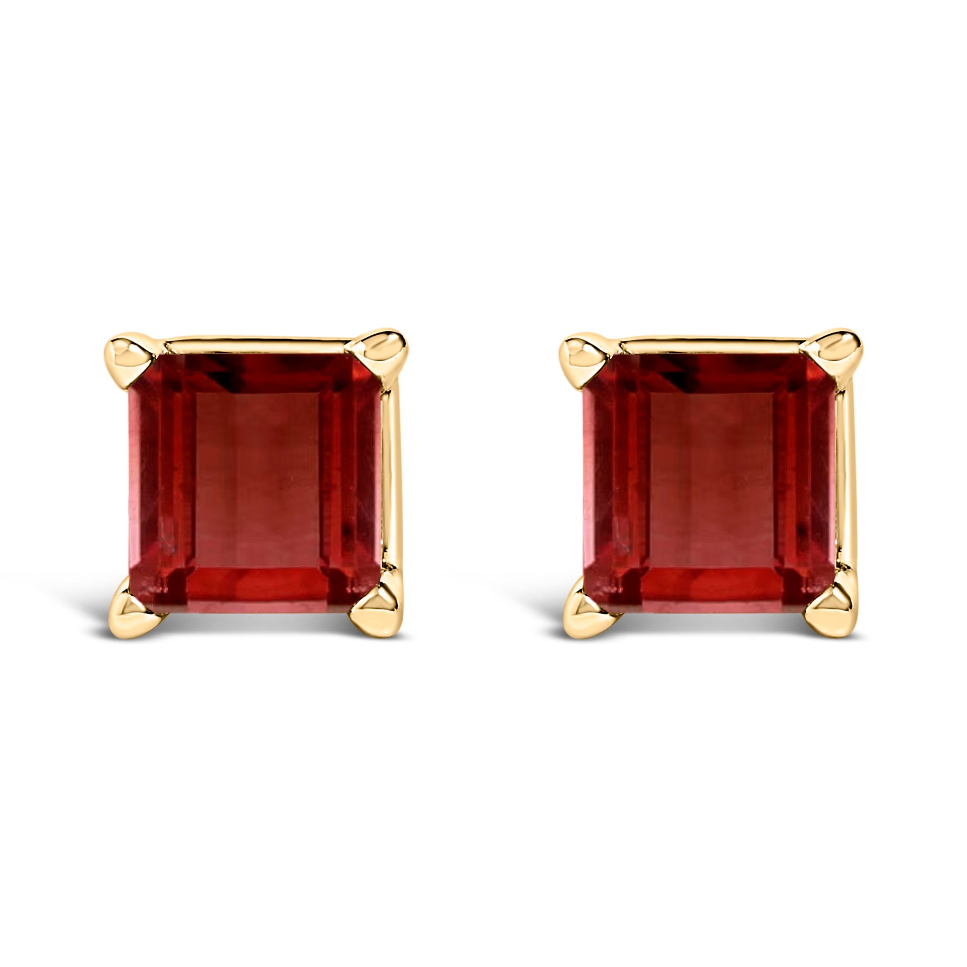 14K White Gold 5x5MM Princess Cut Purple Amethyst Solitaire Stud Earrings Bids.com