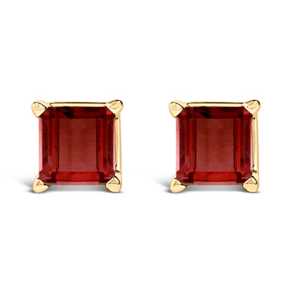 14K White Gold 5x5MM Princess Cut Purple Amethyst Solitaire Stud Earrings Bids.com