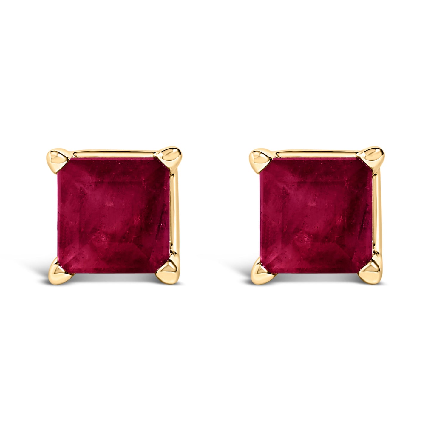 14K White Gold 5x5MM Princess Cut Purple Amethyst Solitaire Stud Earrings Bids.com