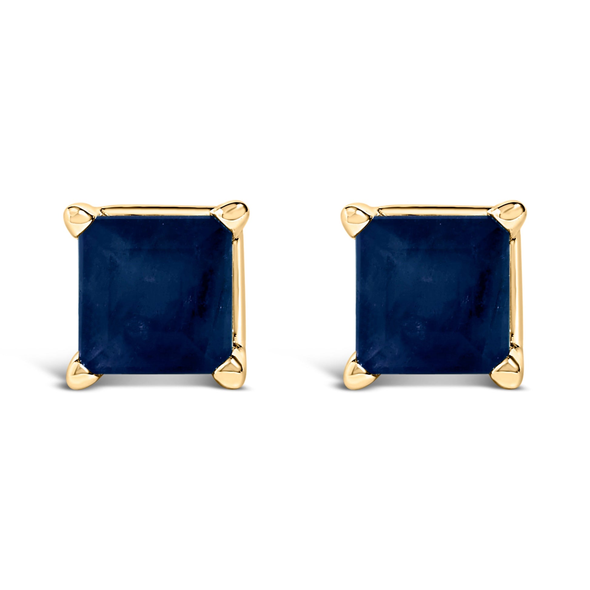 14K White Gold 5x5MM Princess Cut Purple Amethyst Solitaire Stud Earrings Bids.com